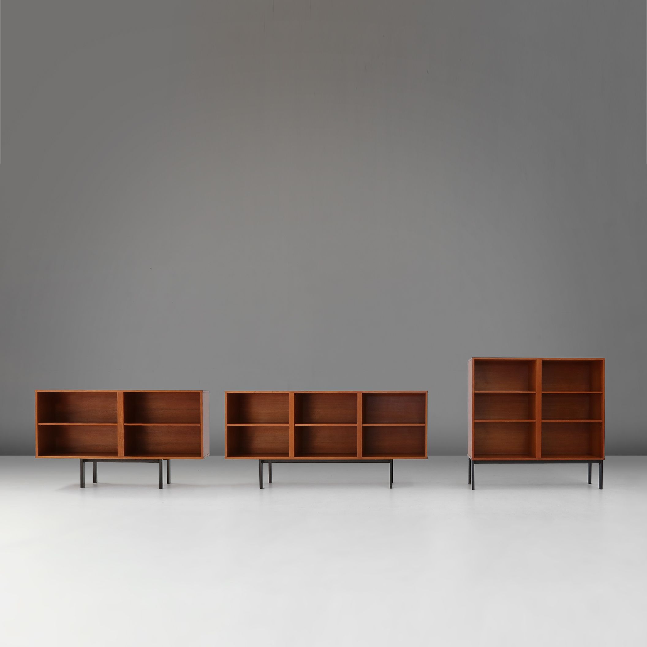 Set of Three Mid‑Century Teak Cabinets, Belgium, 1960s-img